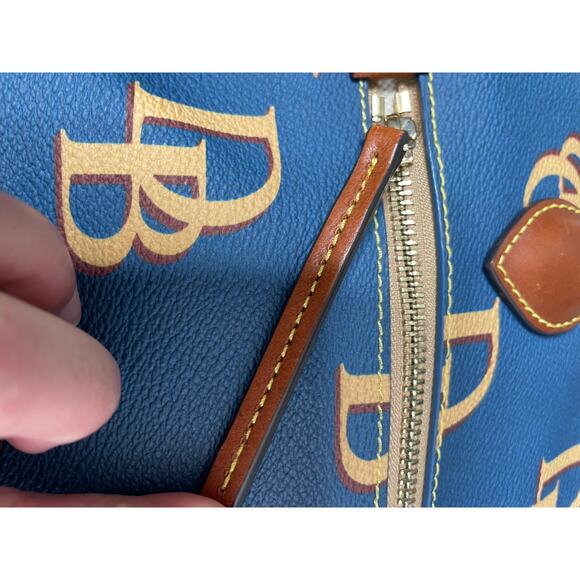Dooney & Burke Monogram Large Tote Blue Style #: BMONO1965 leather purse - Picture 7 of 11